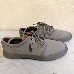 POLO Ralph Lauren Faxon Low Grey Canvas Sneakers size 9.5 New